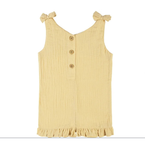 Yellow Modern Moments by Gerber Baby Girl Romper 3T Cotton New Overalls - Picture 10 of 11
